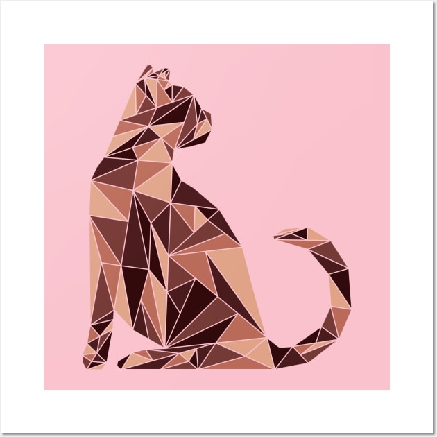 Animal cat geometric Wall Art by Origami Fashion